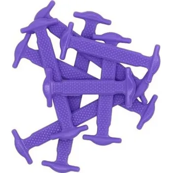 Tkaničky do bot Silikonové tkaničky bez zavazování 16 ks fialová