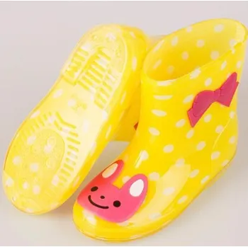 Dívčí holínky Dívčí holínky s mašlí žlutá 28