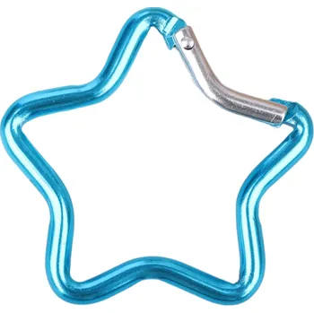 Sportovní střelba Horolezecká karabina ve tvaru hvězdy 4,8 x 4,8 cm Karabina z nerezové oceli světle modrá