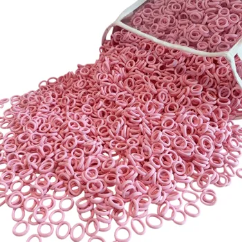 50 ks Gumičky do vlasů Stejnobarevné Elastické gumičky pro děti i dospělé Jemné vlasové doplňky Odolné gumičky na účesy Praktické vlasové gumičky růžová