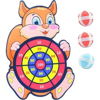 Terč na šipky Terč s míčky na suchý zip - Veverka