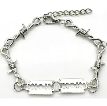 Náramek Náramek ostnatý drát s žiletkami 2