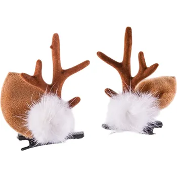 Vánoční sponky s plyšovými bambulkami 1