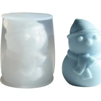 Vánoční dekorace Vánoční silikonová forma na svíčky - sněhulák 7,1 x 5 cm