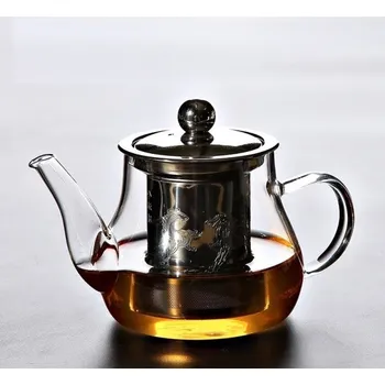 Konvice na čaj Skleněná konvice se zdobeným filtrem
