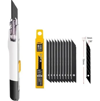 Multifunkční nůž Kapesní užitkový lámací nůž 14 cm s 10 náhradními čepelemi 9 mm Hobby řezací nůž Přesné řezání Papír Karton Kancelář Dílna Nářadí