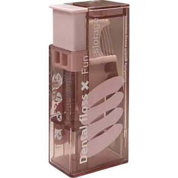 Zubní nit Doplňovatelný cestovní zásobník na zubní nitě 10 ks Praktický dávkovač Dentální hygiena Kompaktní pouzdro 85 × 36 × 25 mm růžová