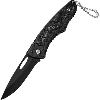 Multifunkční nůž Skládací nůž na kemping 15,5 cm Černý outdoor nůž Rukojeť s mořskou pannou Turistické vybavení Survival Příroda Kempování Dárkový styl