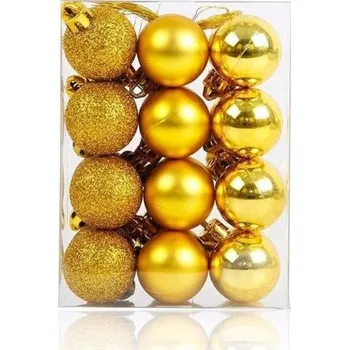 Vánoční dekorace Vánoční koule 24 ks žlutá