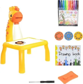 Dětský stůl Dětský stůl na kreslení s projektorem 38 cm žlutá