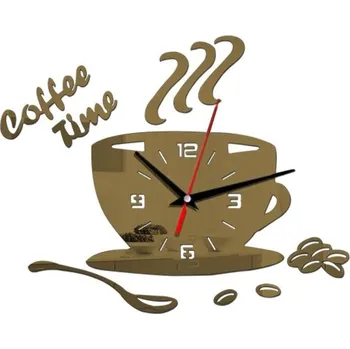 Hodiny Nástěnné samolepící hodiny G1820 hnědá