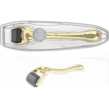 Stříbrný derma roller s mikrojehličkami 0,2 mm Titanový mezoroller na omlazení pleti s pouzdrem Masážní váleček s 540 mikrojehličkami pro hladkou pleť Nástroj s jehličkami pro hloubkovou exfoliaci pokožky zlatá