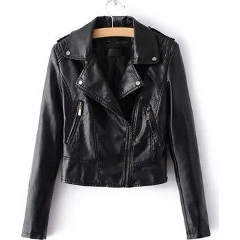 Luxusní dámská bunda motorkářského stylu - Černá S