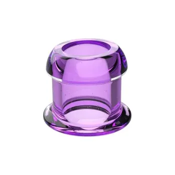 Vibrátor Průhledný anální tunel vel.M, silikonový dutý kolík, diskrétní balení, voděodolný, pro zkušené uživatele fialová