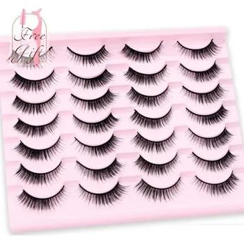 Umělé řasy 14 párů pro přirozené prodloužení řas Objemové 3D falešné řasy Nalepovací umělé řasy 13