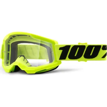 Motocyklové brýle Leramotors STRATA 2, 100% BRÝLE ŽLUTÉ, ČIRÉ PLEXI