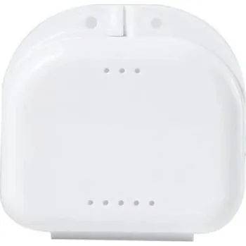 Náhradní hlavice k elektrickému kartáčku Úložná přenosná schránka na umělé zuby Ortodontická krabička Pouzdro na zubní protézy Ventilovaný box s prodyšnými otvory 8 x 8,5 x 2,7 cm bílá