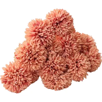 umělá květina Dekorativní květina hortenzie 29 cm 5 ks oranžová