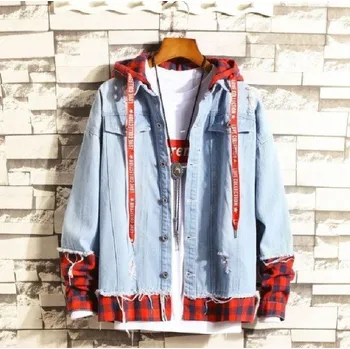 Pánská džínová bunda s kapucí A1926 S 2