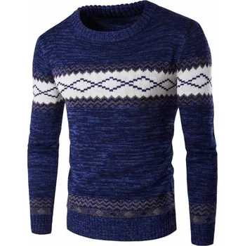 Pánské oblečení Pánský svetr se vzorem J2233 tmavě modrá M