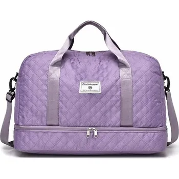 Sportovní taška Velkokapacitní nylonová cestovní taška 49 x 25 x 32 cm Sportovní taška přes rameno Taška do posilovny Víkendová taška na cesty i trénink fialová