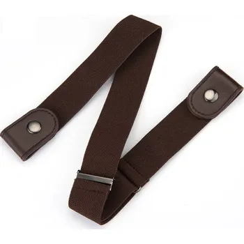 Čepice Elastický nastavitelný pásek bez přezky Skrytý pásek pro pohodlné nošení do kalhot Džínový pásek do poutek Bezešvý pružný opasek hnědá