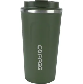 Termohrnek 510 ml nerezový Dvoustěnná vakuová izolace Cestovní hrnek na kávu a čaj Odolný termo hrnek s víčkem Nepropustný design Udrží teplotu nápoje zelená