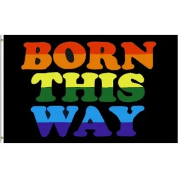 Vlajka Born this way duhová vlajka 90 x 150 cm