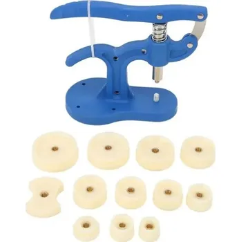 Sada nářadí Lis na zavírání pouzder hodinek se sadou 12 nylonových nástavců 18–52 mm a motýlkovým nástavcem