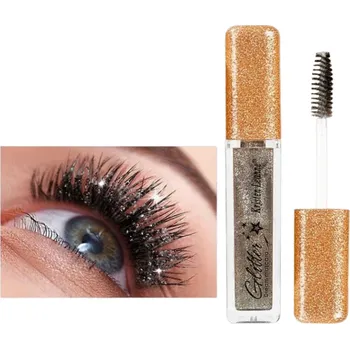 Dekorativní kosmetika Třpytivá rychleschnoucí řasenka Dlouhotrvající voděodolná řasenka se třpytkami Lesklá diamantová řasenka pro husté&nbsp;řasy černá