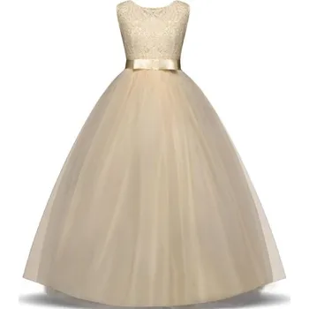 Dívčí šaty Dlouhé dívčí šaty J3040 žlutá 7