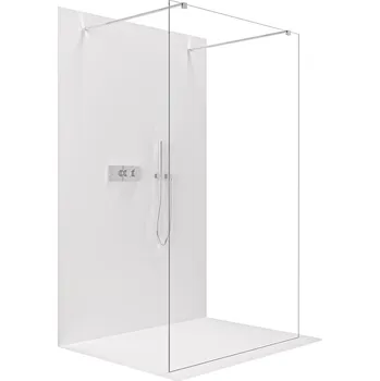 CERANO - Sprchová zástěna Walk-in Onyx Duo L/P - 10 mm - hranatá vzpěra - chrom, transparentní sklo - 100x200 cm