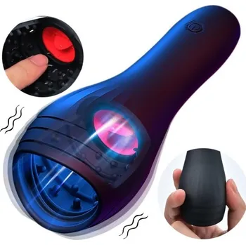 Vibrátor Silikonový sací masturbátor s vibrační funkcí a jazykem napodobujícím orální techniku diskrétní balení