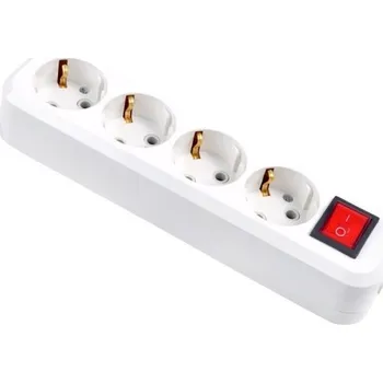 Elektrická zásuvka Prodlužovací přívod s vypínačem 4 zásuvky 5 m