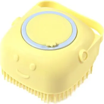 Kosmetika pro psa Masážní koupací kartáč pro domácí mazlíčky P3974 žlutá