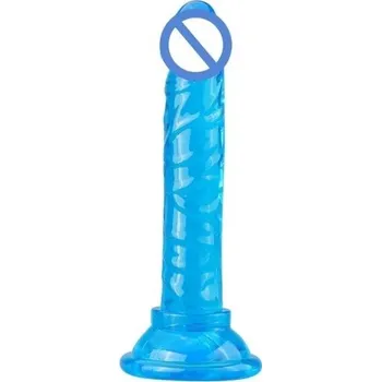 Vibrátor Mini jelly dildo s přísavkou realistická textura vaginální i anální použití diskrétní balení modrá