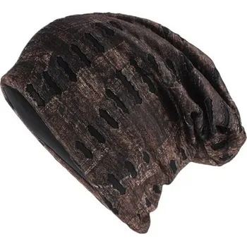 Čepice Pánská čepice s děrováním hnědá