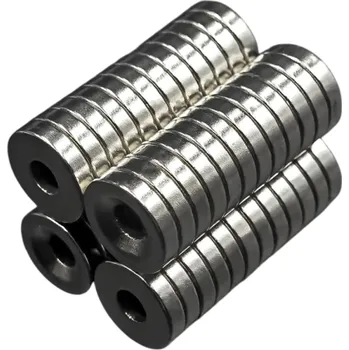 50 ks super silné neodymové kulaté magnety s otvorem 12 x 3 mm Otvor 4 mm Montážní magnety pro techniku DIY Výrobu Zavěšení Kancelář Dílna Držáky Řemesla