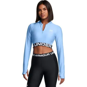 Dámská móda Dámský top HeatGear Rib 1/4 Zip LS Blue - Under Armour Velikost: XS, Barva: modrá