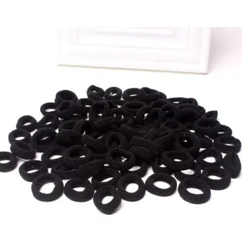 Malé gumičky do vlasů - 100 ks černá