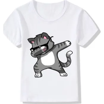 Dívčí tričko Dívčí tričko dabbing J622 7 šedá kočka
