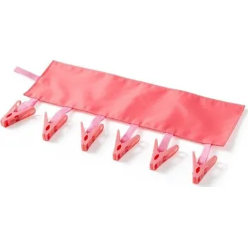 Věšák Přenosný věšák s kolíčky světle červená