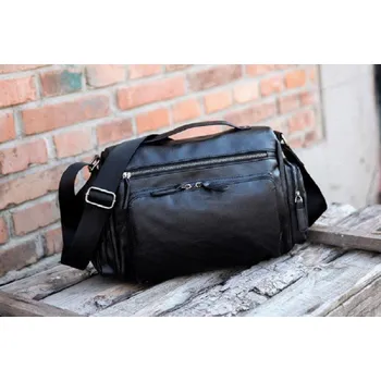 Pánská kožená taška přes rameno T434 černá