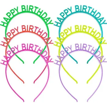 Karnevalový doplněk Svítící párty čelenka HAPPY BIRTHDAY 6 ks