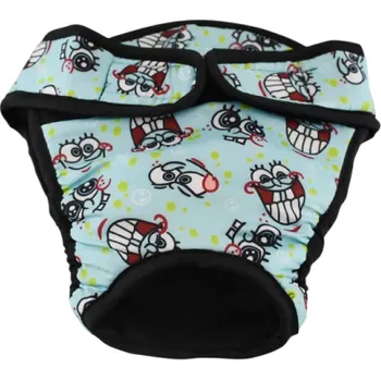 Obleček pro psa Hárací kalhotky pro psy Velikost M Obvod hrudníku 45-55 cm Ochranné kalhotky Pratelné Hygienické kalhotky modrá