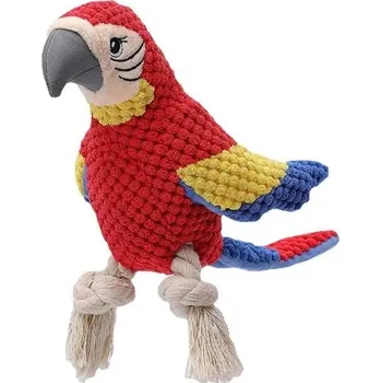 Hračka pro psa Pískací plyšová hračka pro psy Papoušek Odolná interaktivní hračka Měkký plyš Zvuková stimulace Pro malé a střední psy Kvalitní materiál