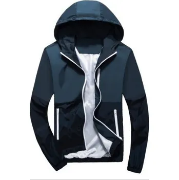 Pánské oblečení Značková pánská jarní/podzimní bunda tmavě modrá XS