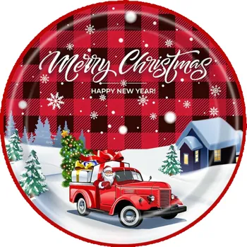 Vánoční dekorace Vánoční papírové talíře 22,9 cm 8 ks