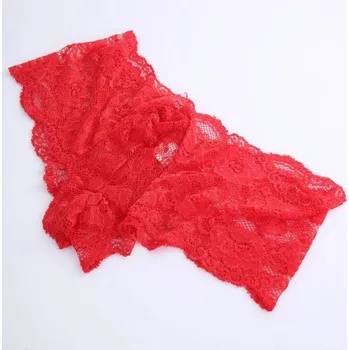 Pánské oblečení Pánské krajkové slipy červená L