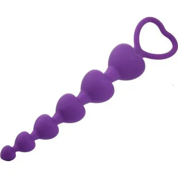 Vibrátor Silikonová anální hračka ve tvaru srdíček pro smyslnou stimulaci s hladkým povrchem a flexibilním designem pro maximální pohodlí fialová